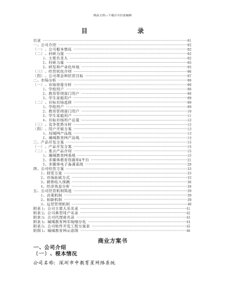 企业融资商业计划书范本