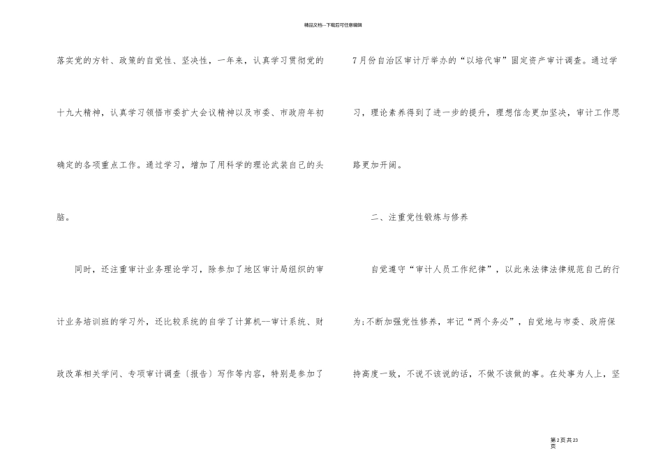 优秀审计人员工作总结5篇_第2页