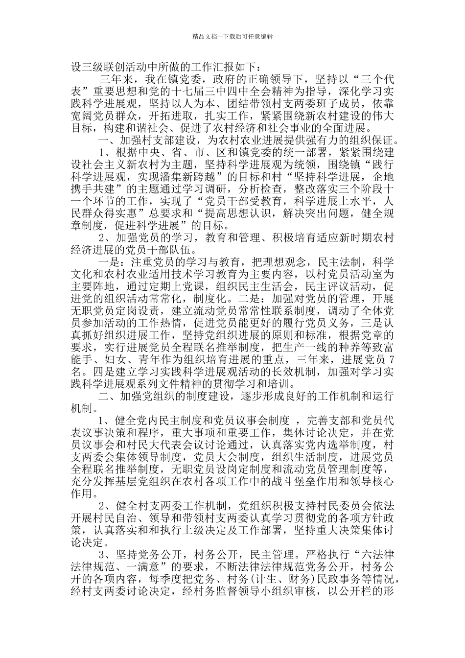 优秀村支部书记介绍经验_第3页