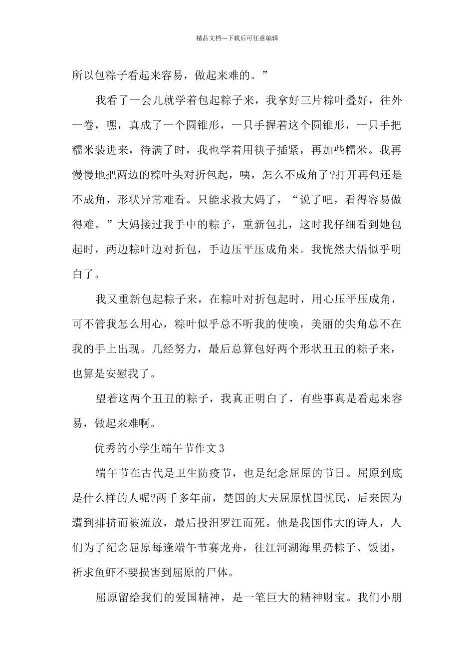 优秀的小学生端午节作文范文_第3页