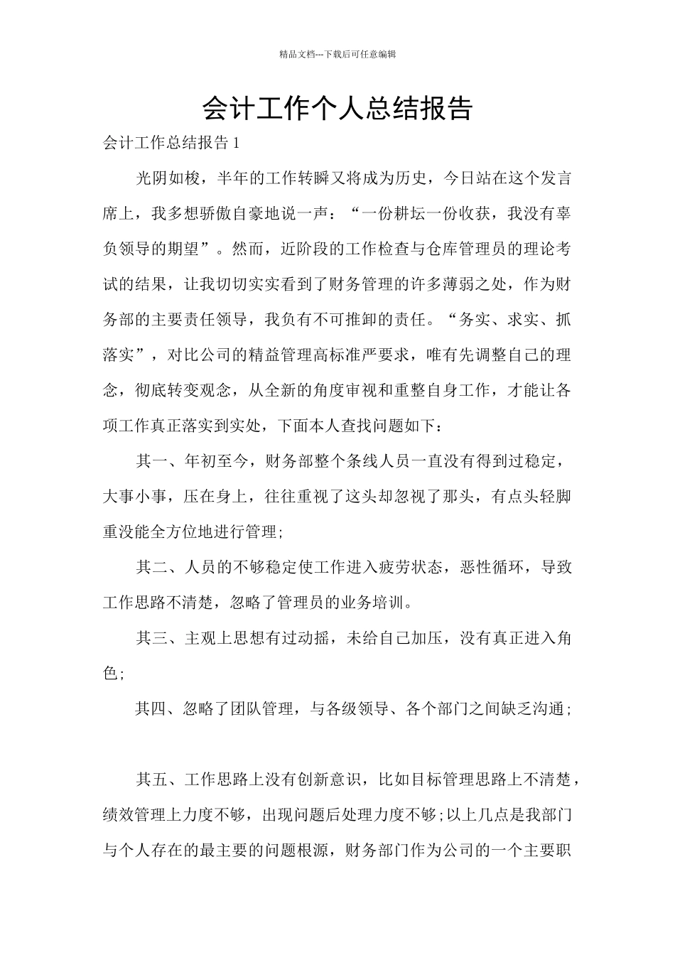 会计工作个人总结报告_第1页