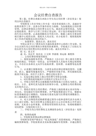 会议经费自查报告