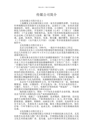 传媒公司简介