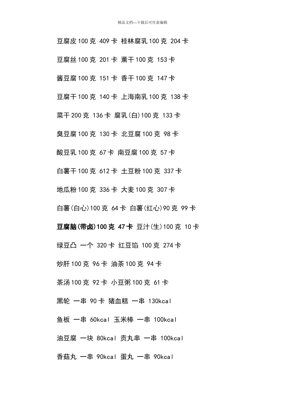 传说中目前面的卡路里热量表_第3页