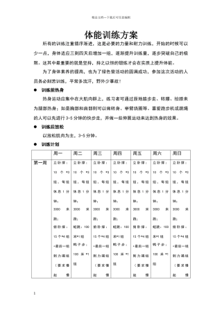 体能训练方案