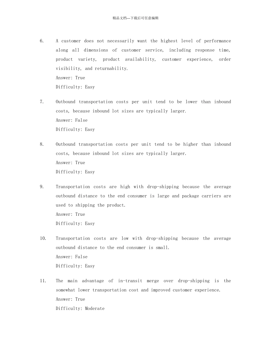 供应链管理第三版unit4习题与答案_第2页