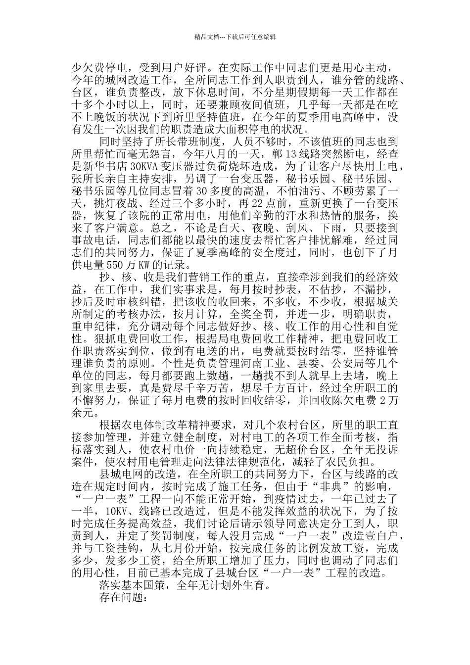 供电所个人工作总结范文_第2页