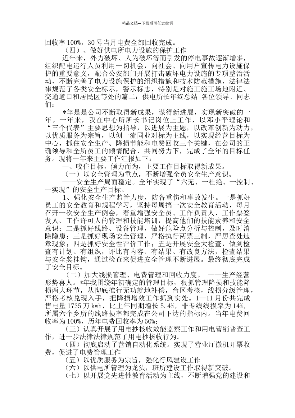 供电所长专业技术工作总结_第3页