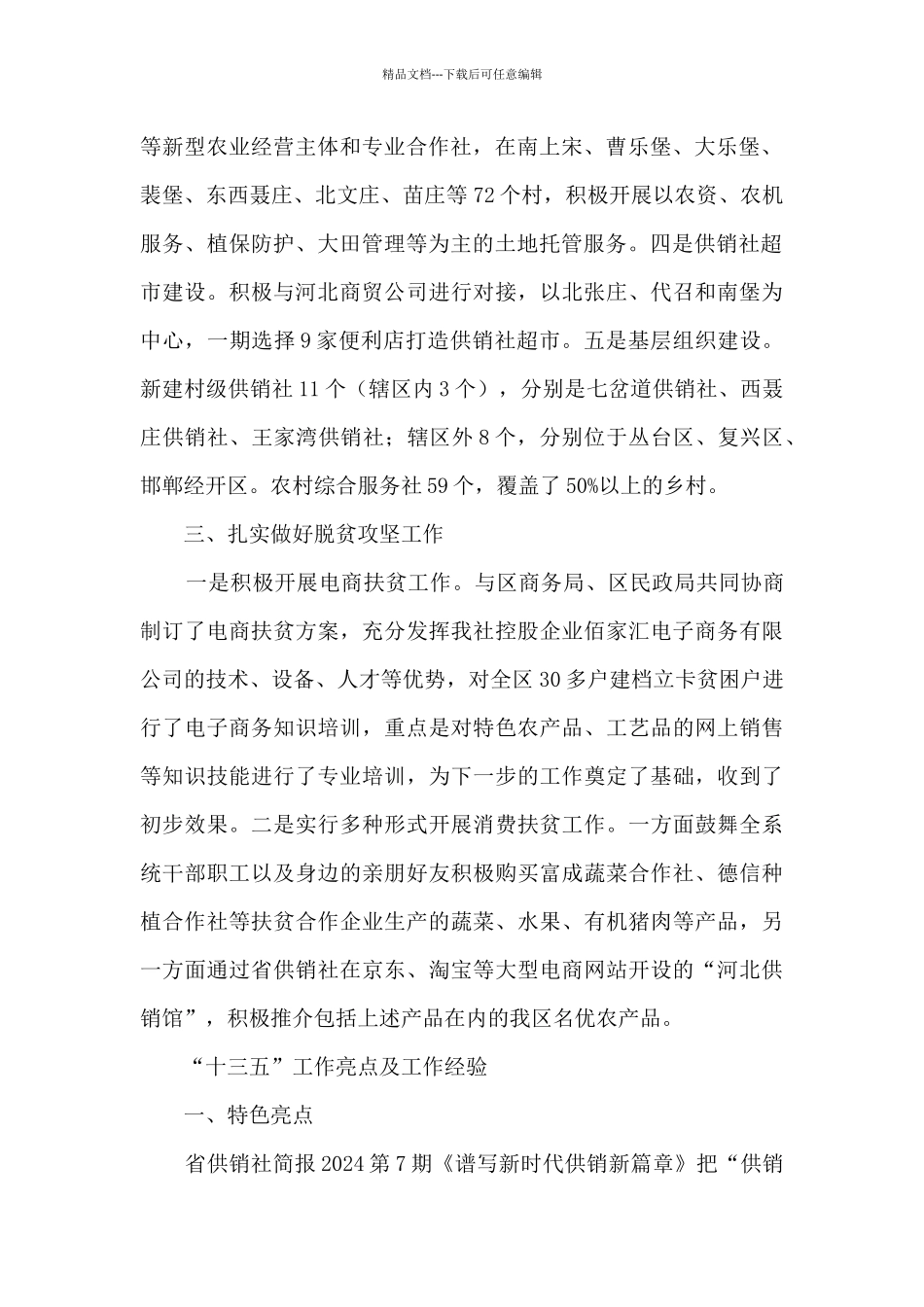供销社2024年工作总结、“十三五”工作总结和“十四五”工作谋划_第2页