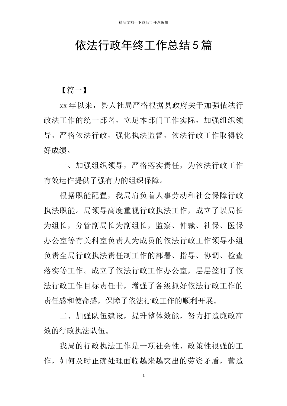 依法行政年终工作总结5篇_第1页