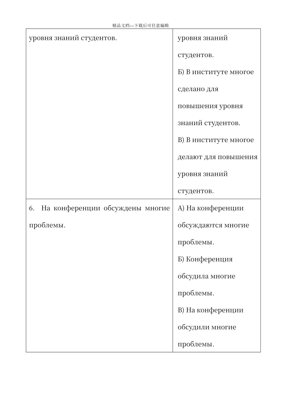 俄罗斯俄语一级水平测试练习题_第3页
