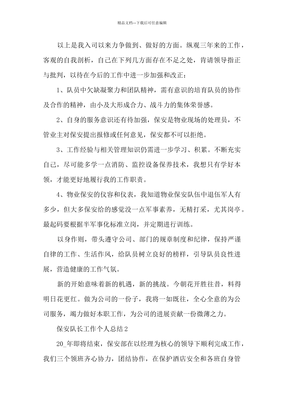 保安队长工作个人总结5篇_第3页