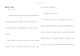 保险公司个人总结