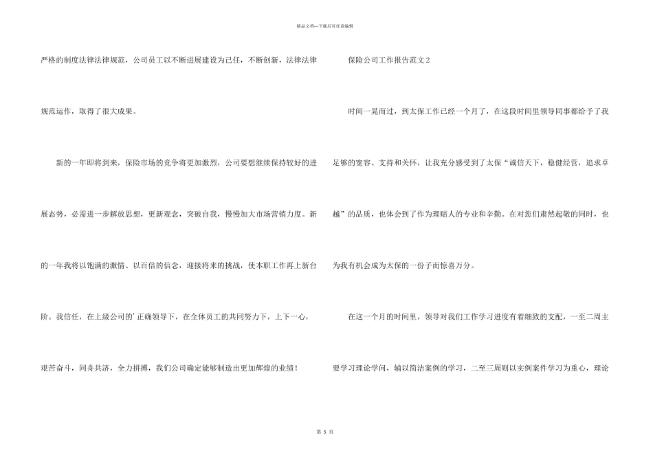 保险公司工作报告_第3页