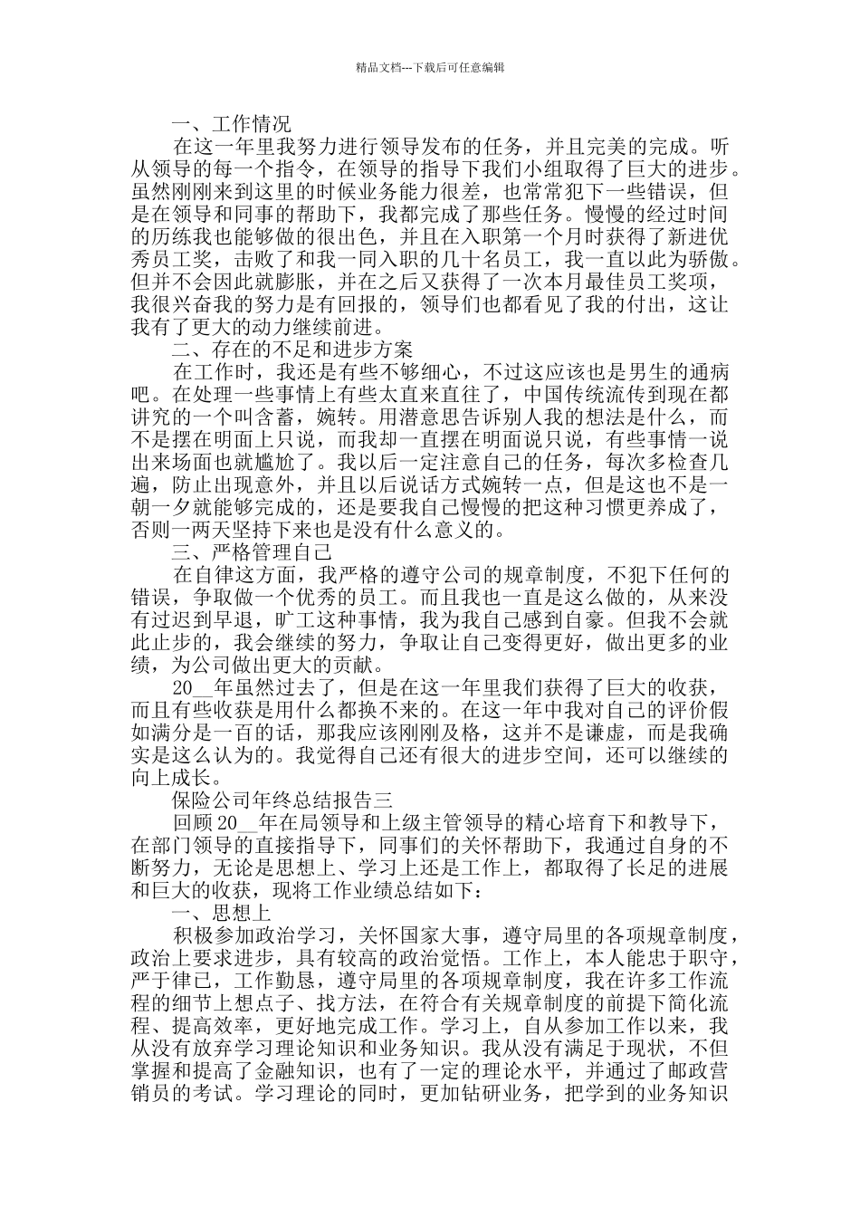 保险公司年终总结报告范文_第2页