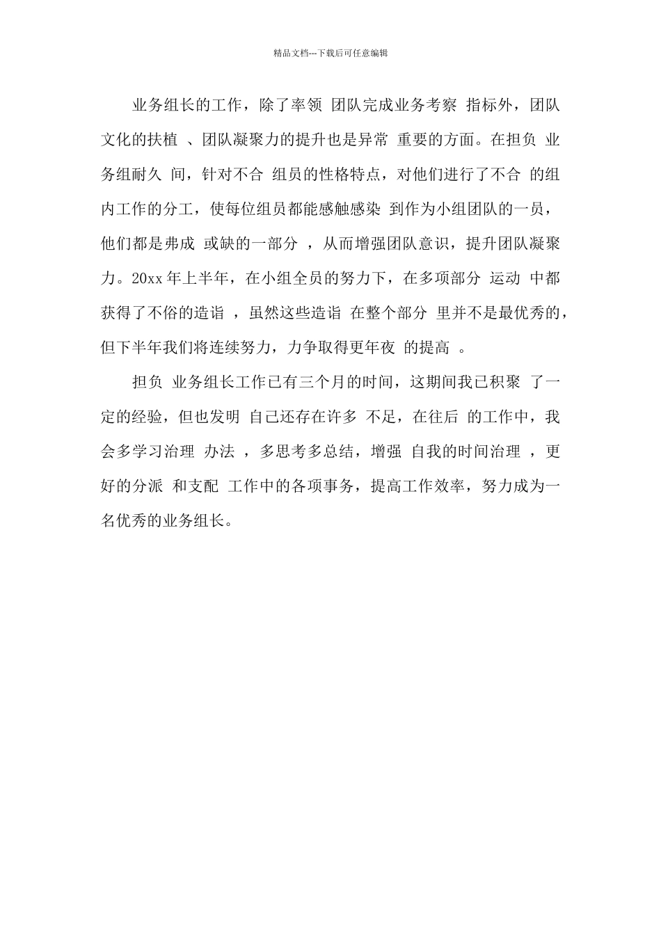 信用卡中心转岗业务组长工作总结_第3页