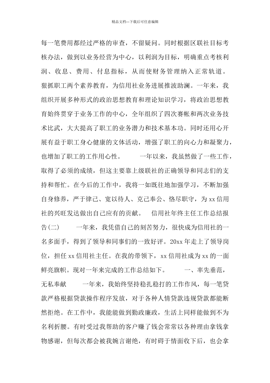 信用社年终主任工作总结报告四篇_第3页