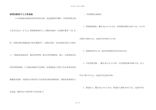 信用社财务个人工作总结