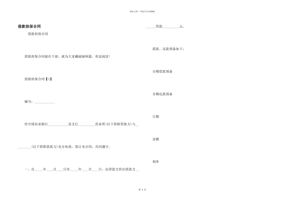 借款担保合同_第1页