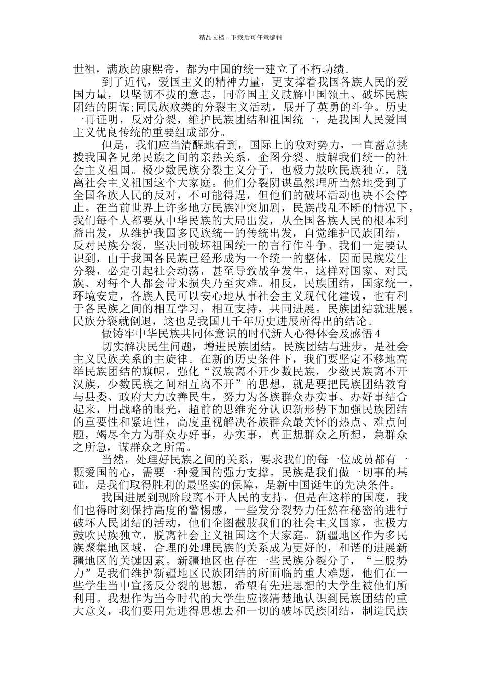 做铸牢中华民族共同体意识的时代新人心得体会及感悟_第3页