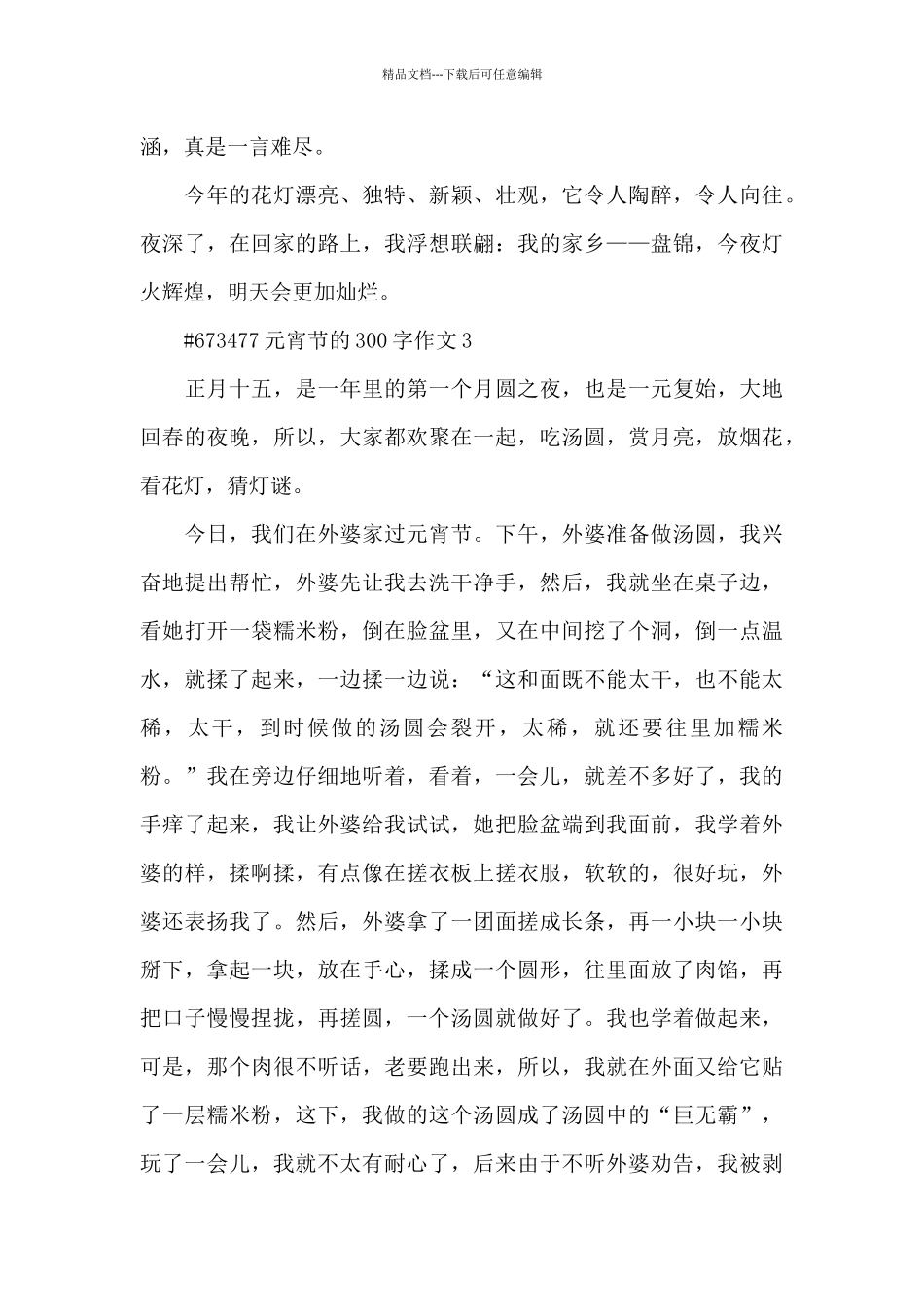 元宵节的300字作文6篇_第3页
