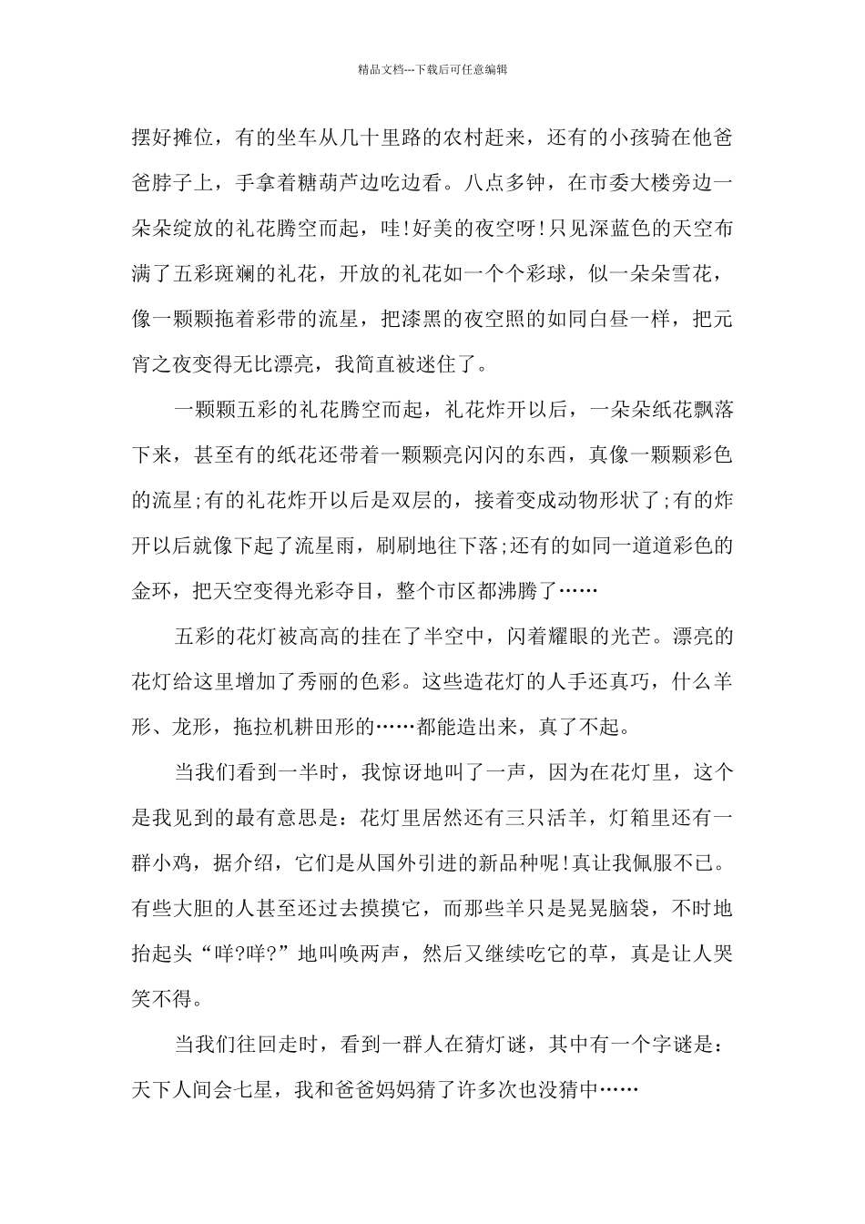 元宵节观灯高一作文范文5篇_第3页