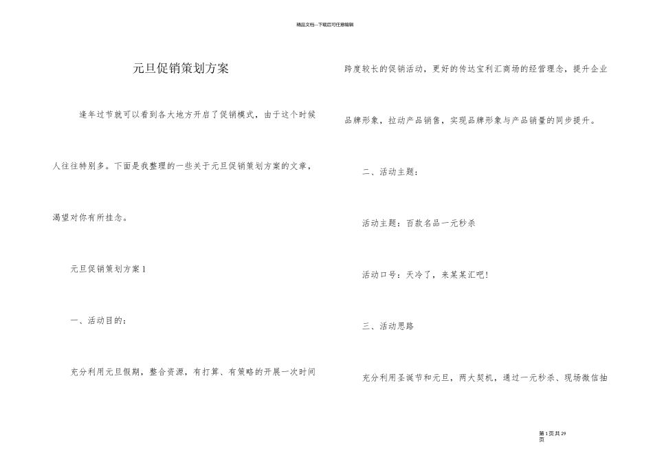 元旦促销策划方案_第1页