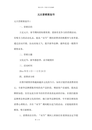 元旦营销策划书