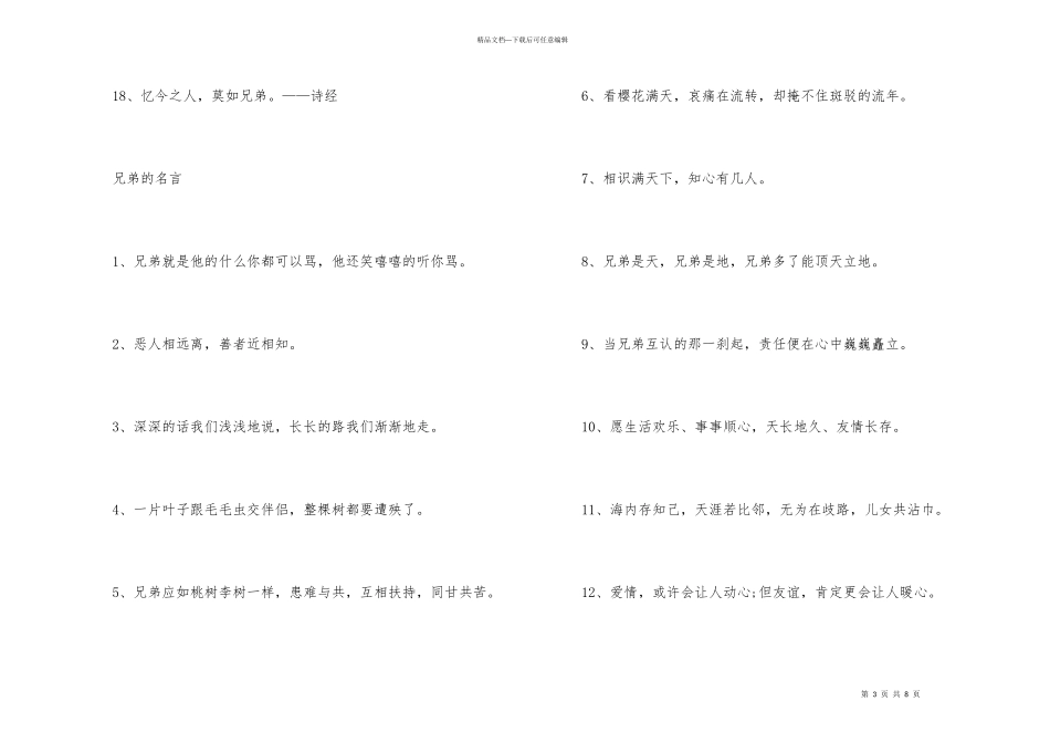 兄弟的名言经典大全_第3页
