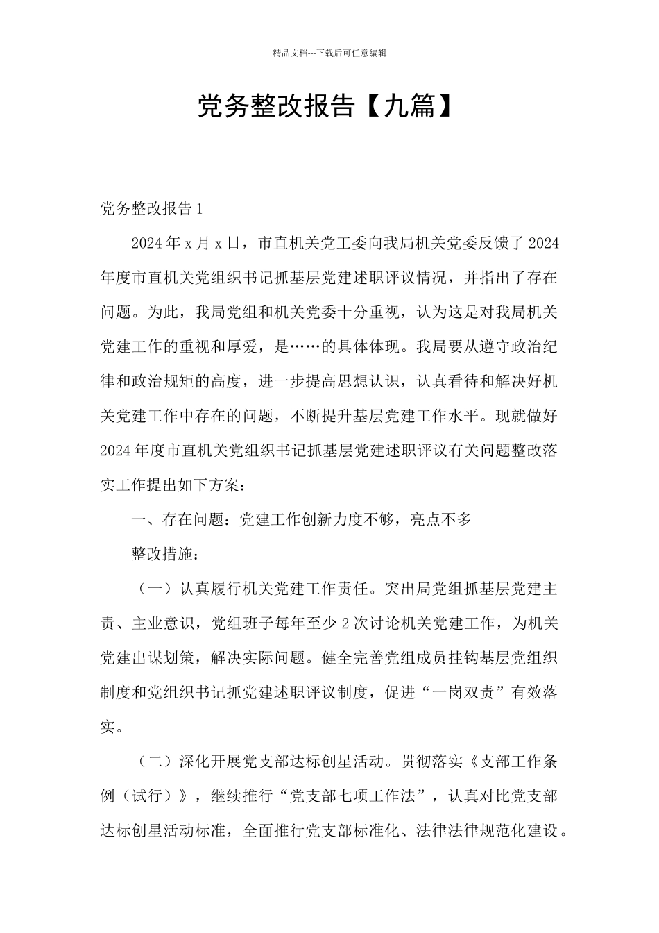 党务整改报告_第1页