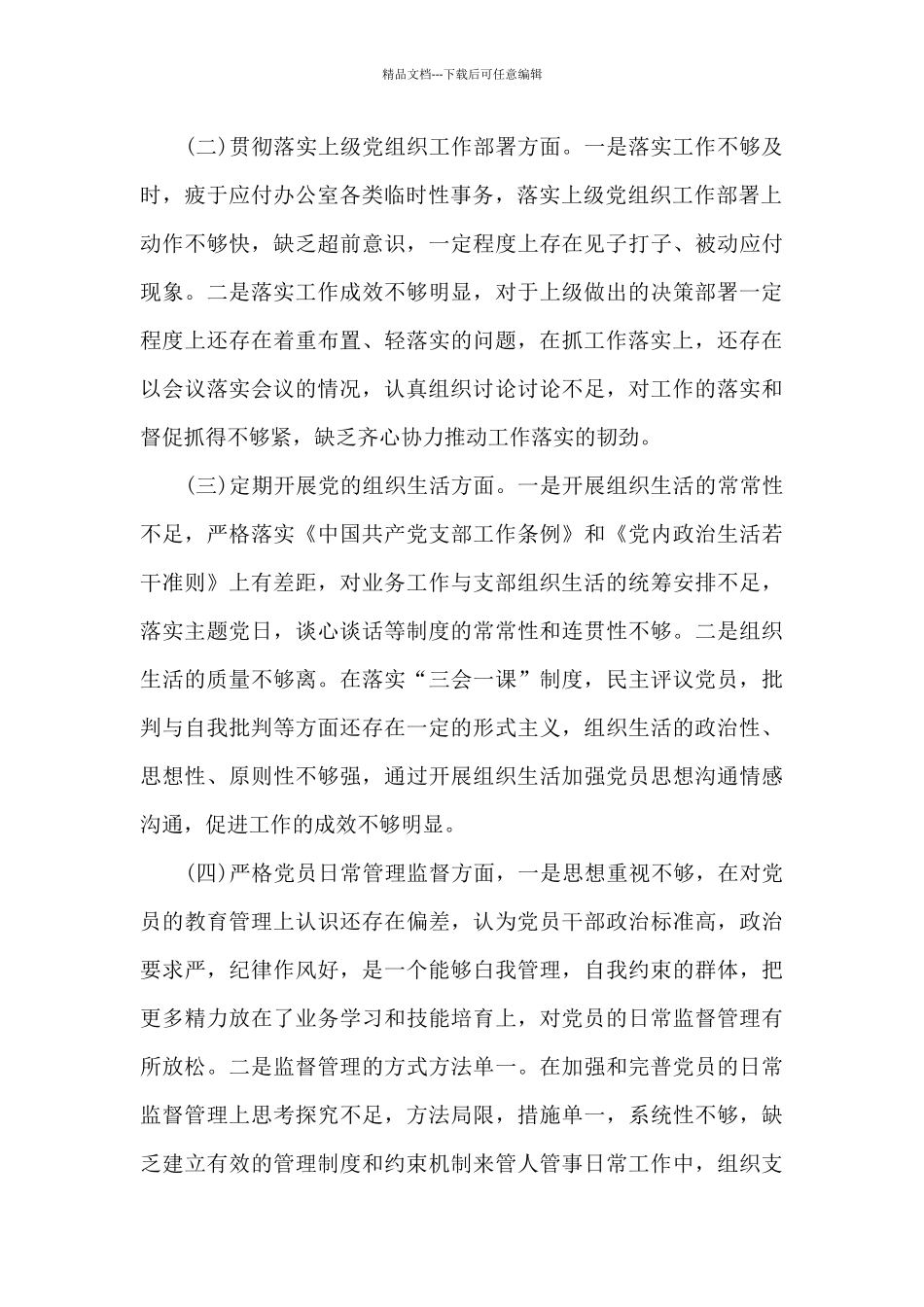 党史学习民主生活班子对照检查_第2页