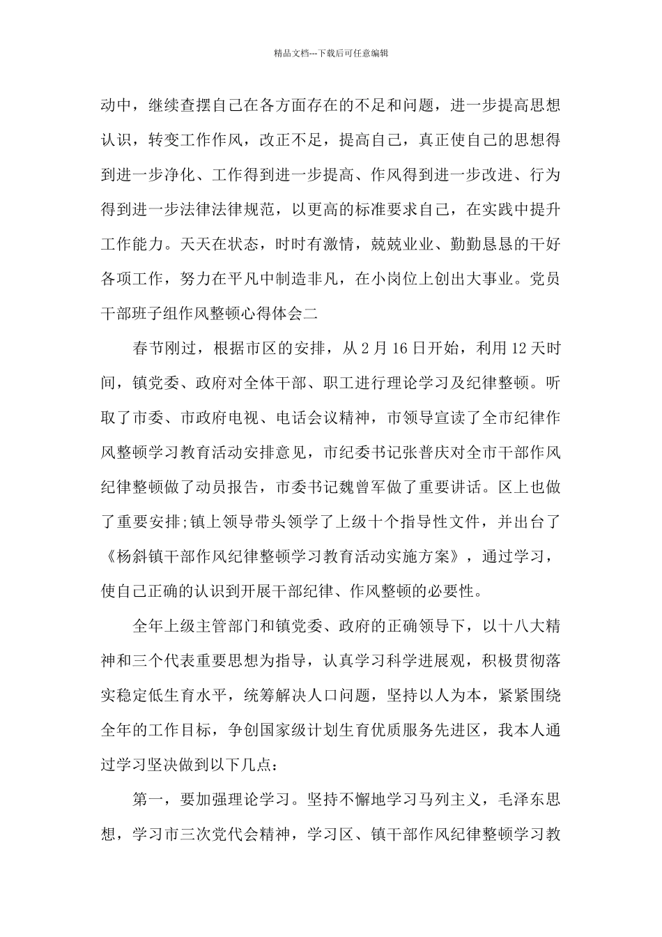 党员干部班子组作风整顿心得体会_第3页