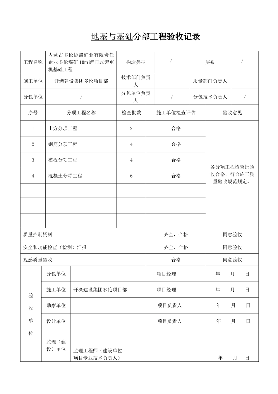 2025年分部工程验收记录全套解析_第3页