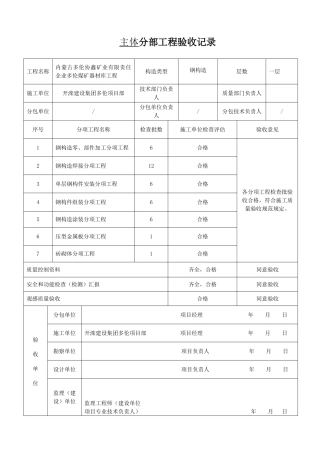 2025年分部工程验收记录全套解析