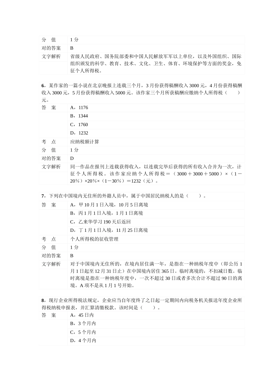 2025年对啊网初级会计职称经济法基础第五章企业所得税个人所得税法律制度_第3页