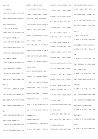 2025年电大知识产权法考试精美考点版