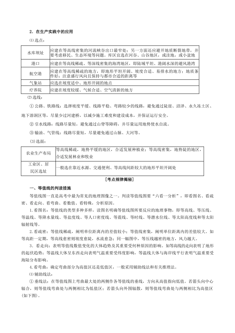 2025年高考地理考点大揭秘自然地理考点3等高深线地形图和地形剖面图练习_第3页