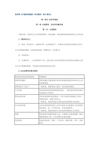 2025年经济师中级经济基础考点