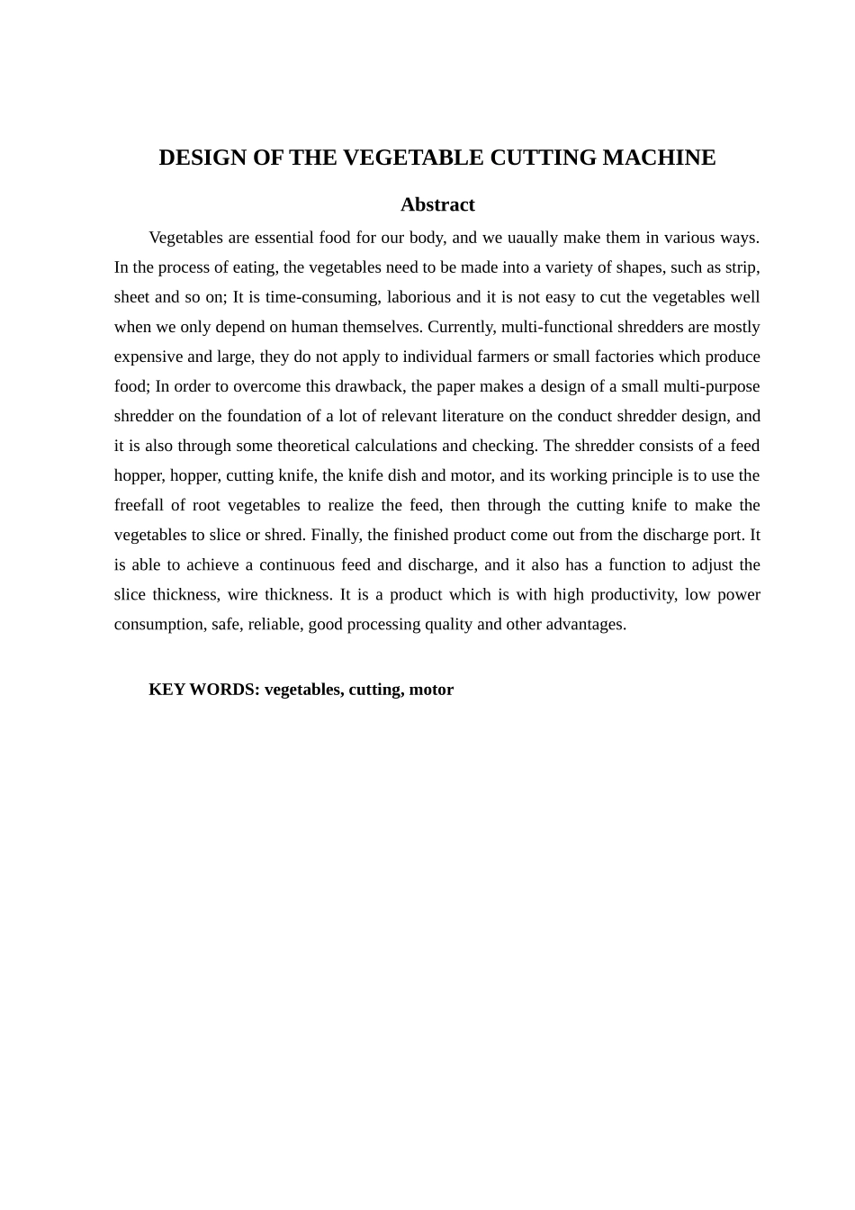2025年多功能切菜机的设计论文含全套图纸_第2页