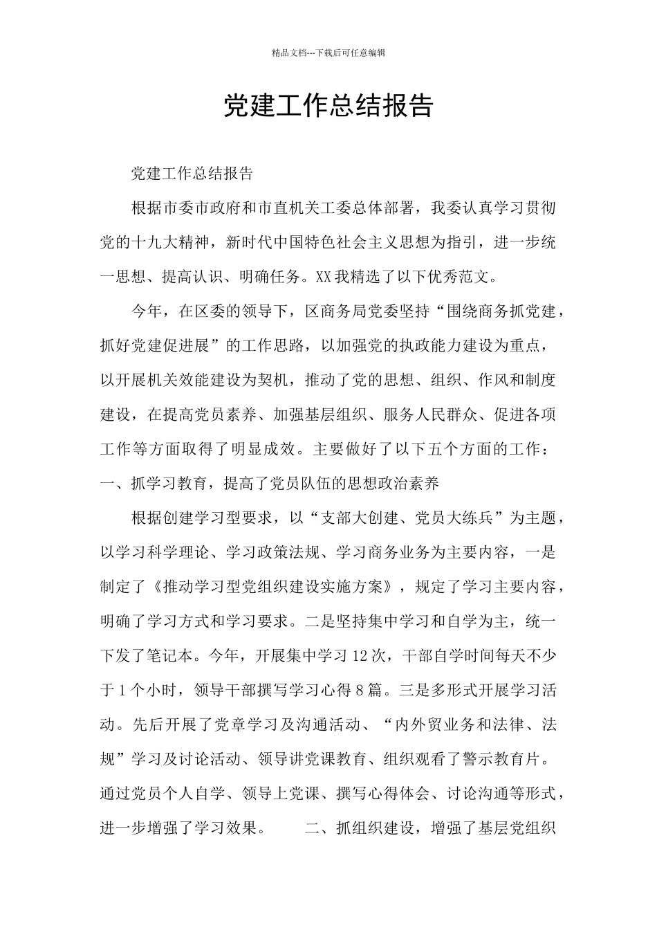 党建工作总结报告_第1页