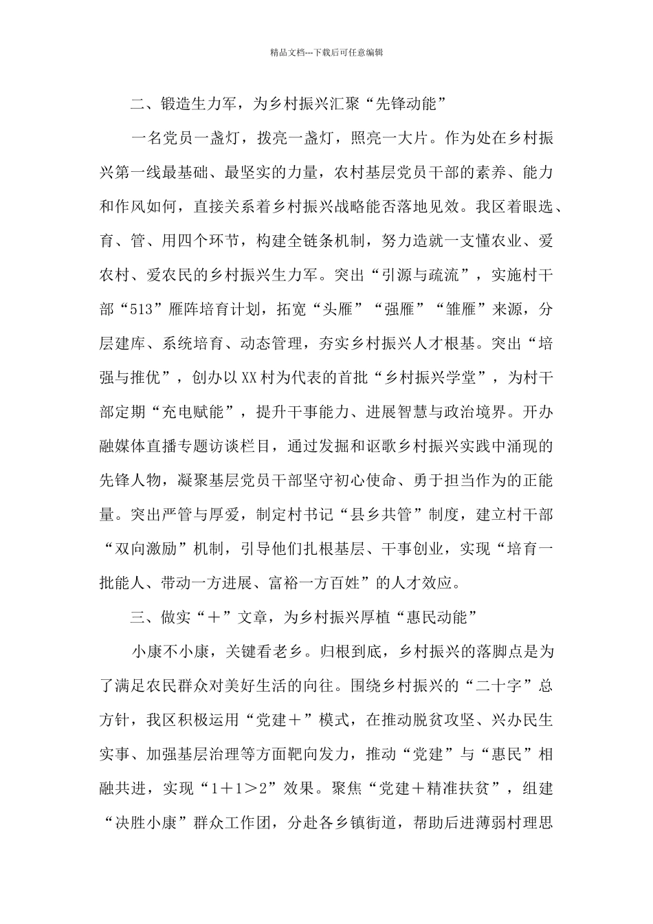 党建引领乡村振兴汇报发言10篇_第2页