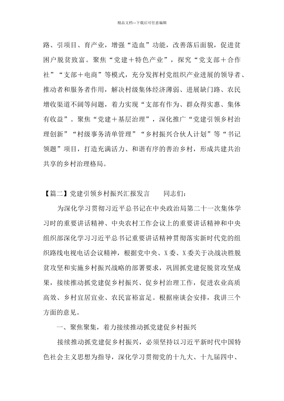 党建引领乡村振兴汇报发言10篇_第3页