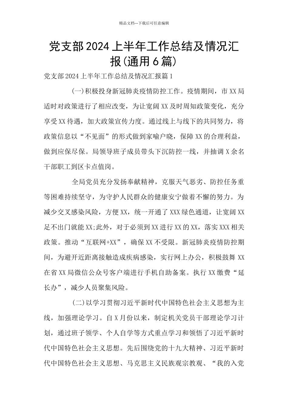 党支部2024上半年工作总结及情况汇报_第1页