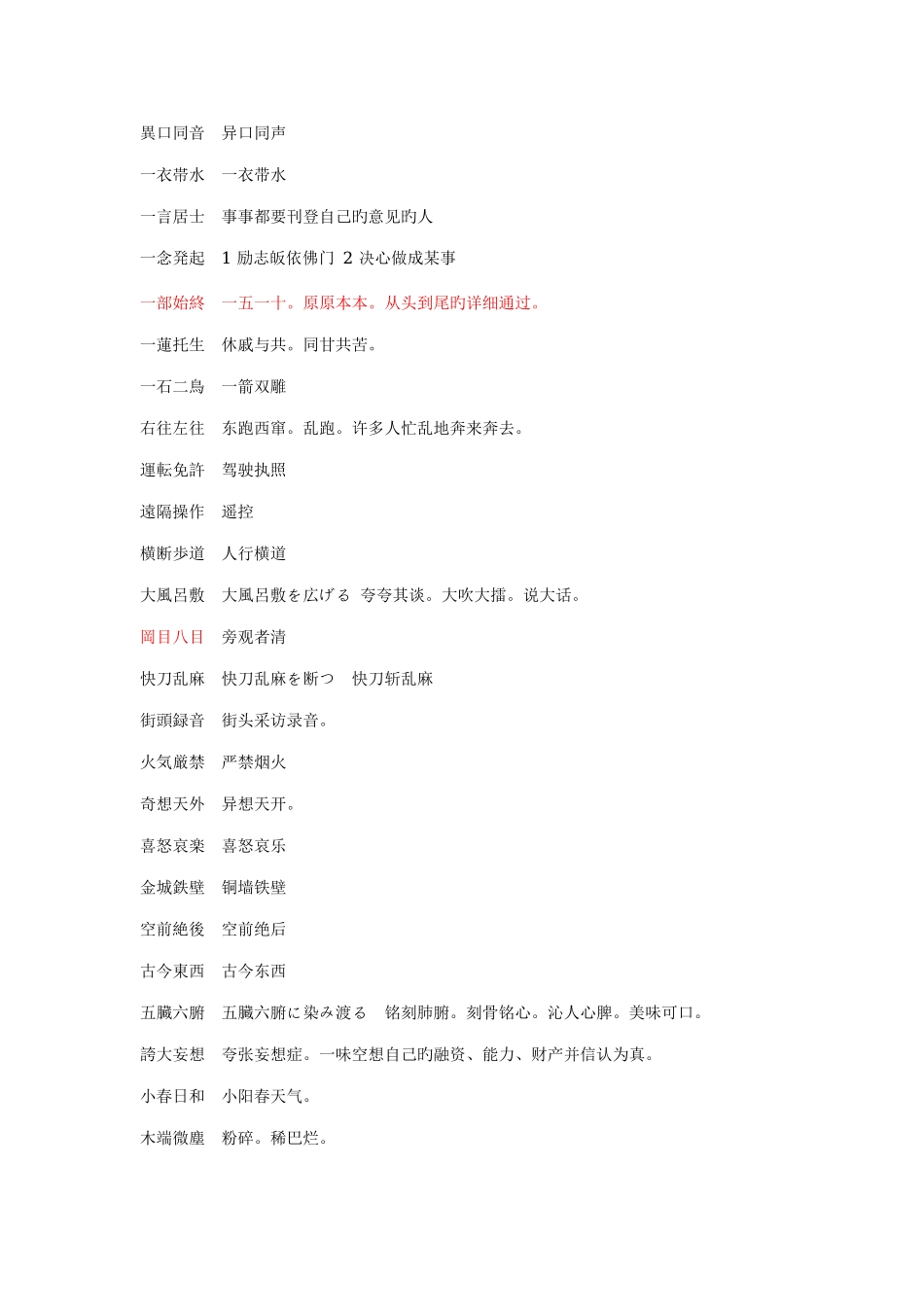 2025年日语专八考试四字熟语_第1页
