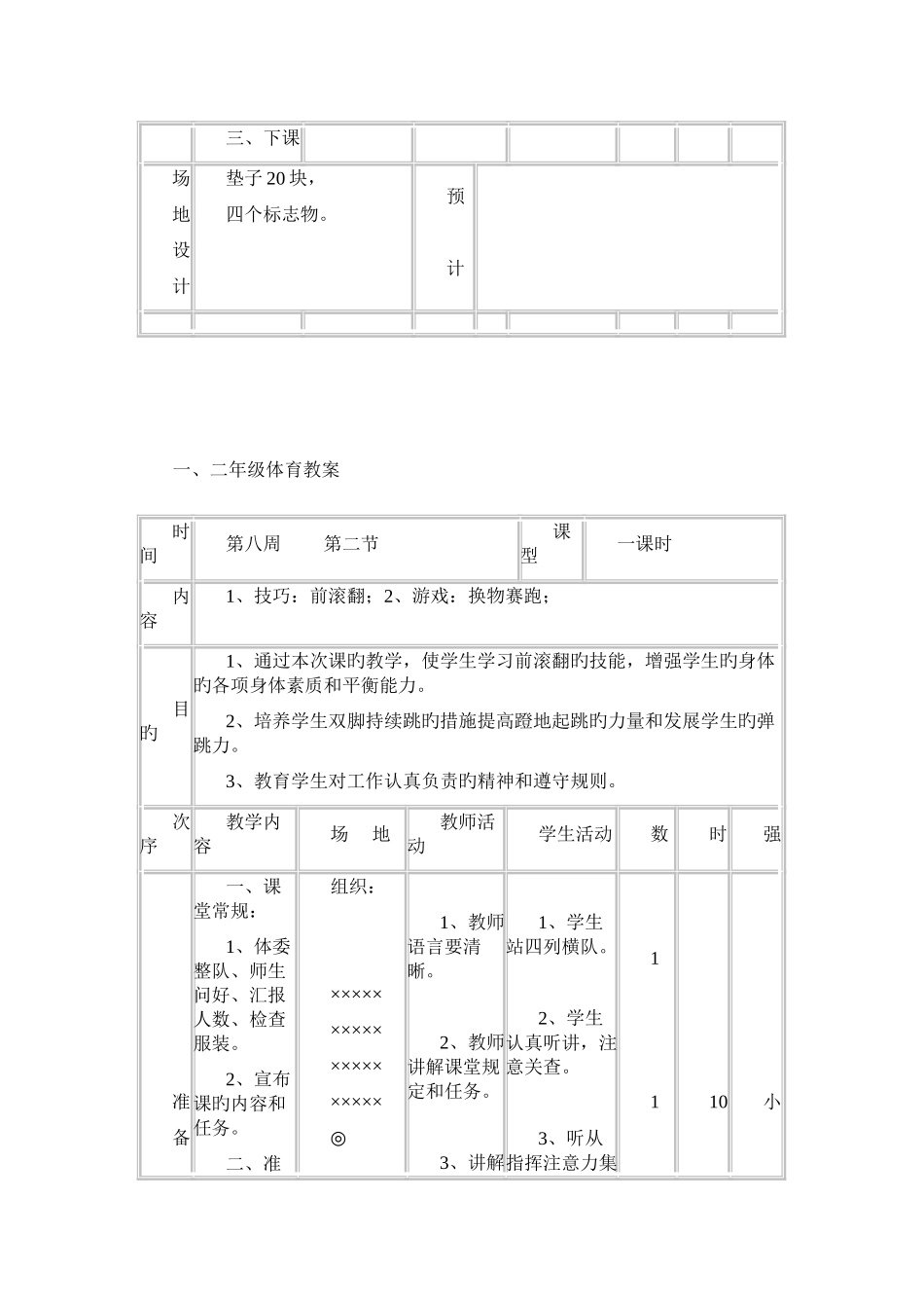 2025年小学一年级上册体育教案全册_第3页