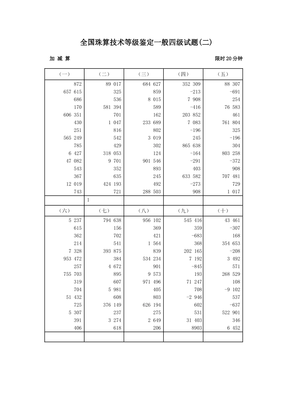 2025年珠算等级四级考核试卷_第3页