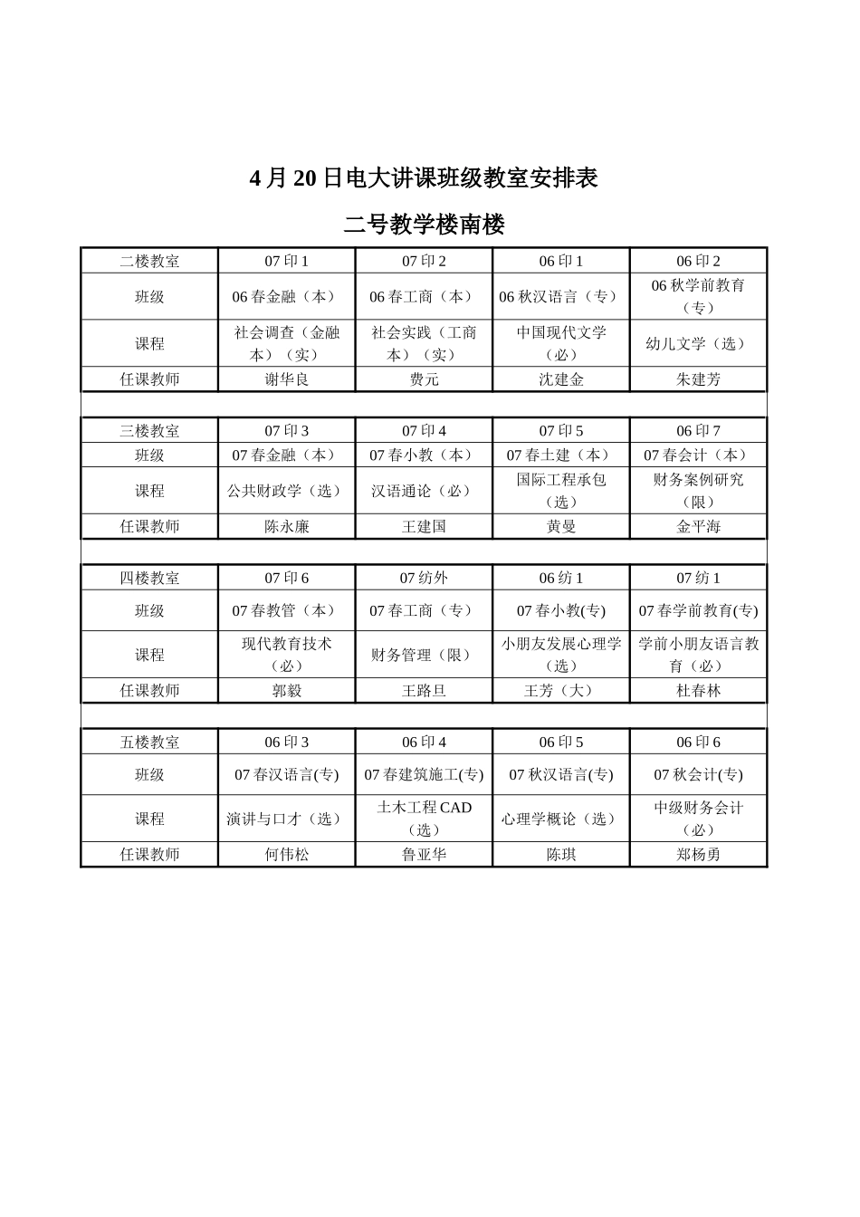 2025年日电大授课班级教室安排表_第3页