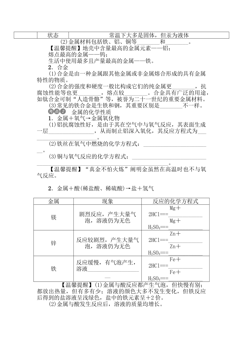 2025年中考化学知识点专项强化复习检测_第2页
