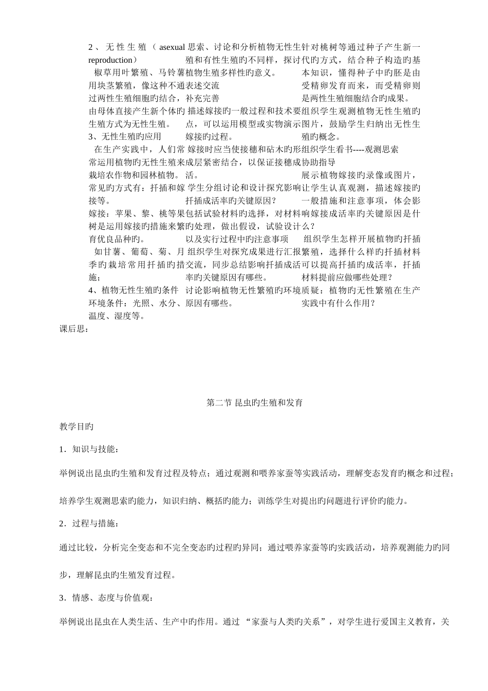2025年新课标人教版八年级生物下册全册教案_第2页