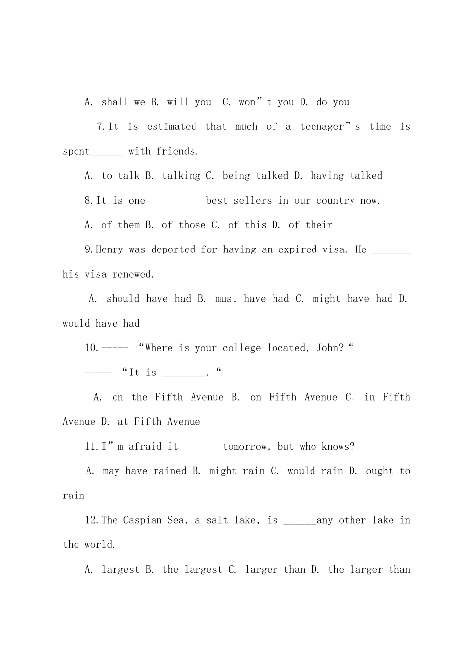 2025年公共英语一级考试高效模拟训练题_第2页